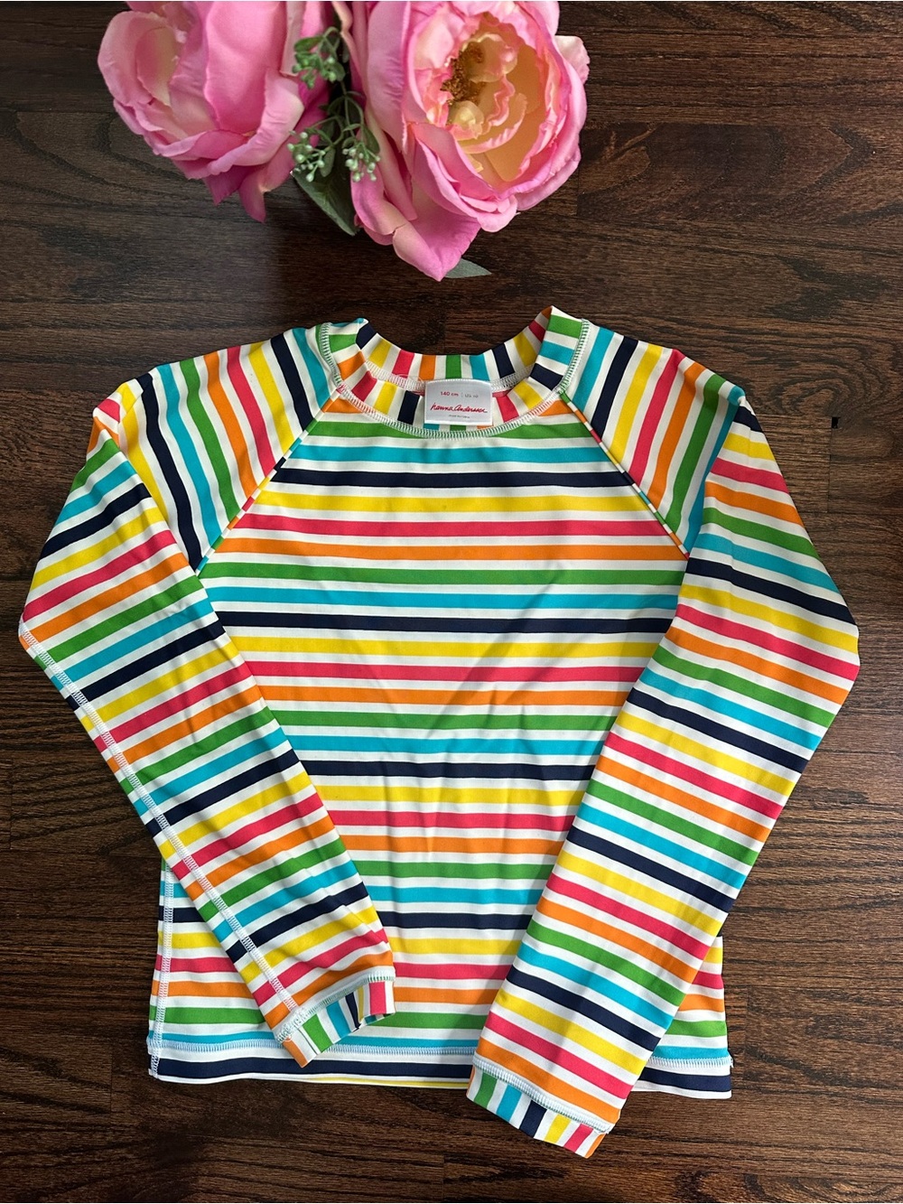 Hanna Andersson striped rash guard, size 140/10US